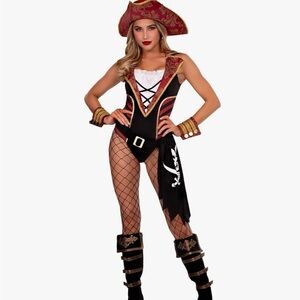 Leg Avenue Women's Red and Black Pirate Costume